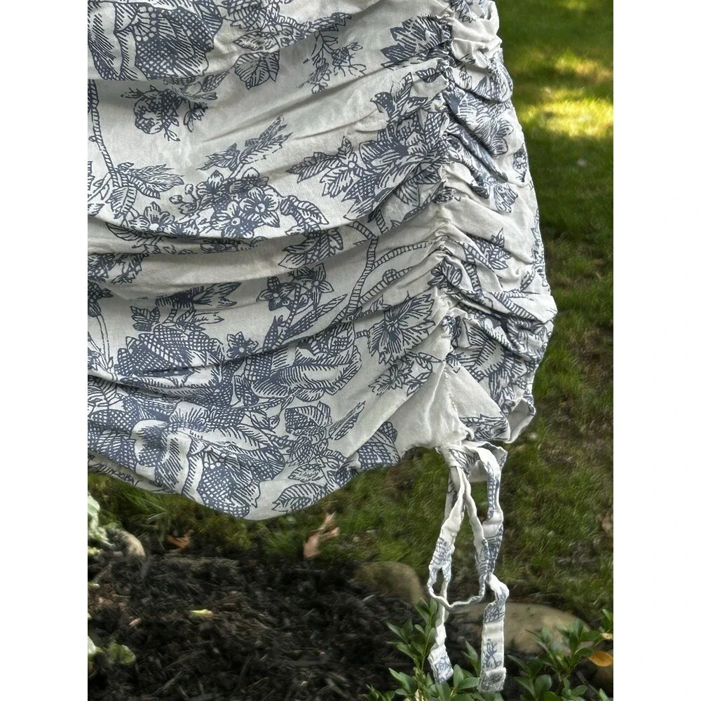 Urban Outfitters Toile Pillow Sham Floral Ruched Ties Gauzy Cottagecore